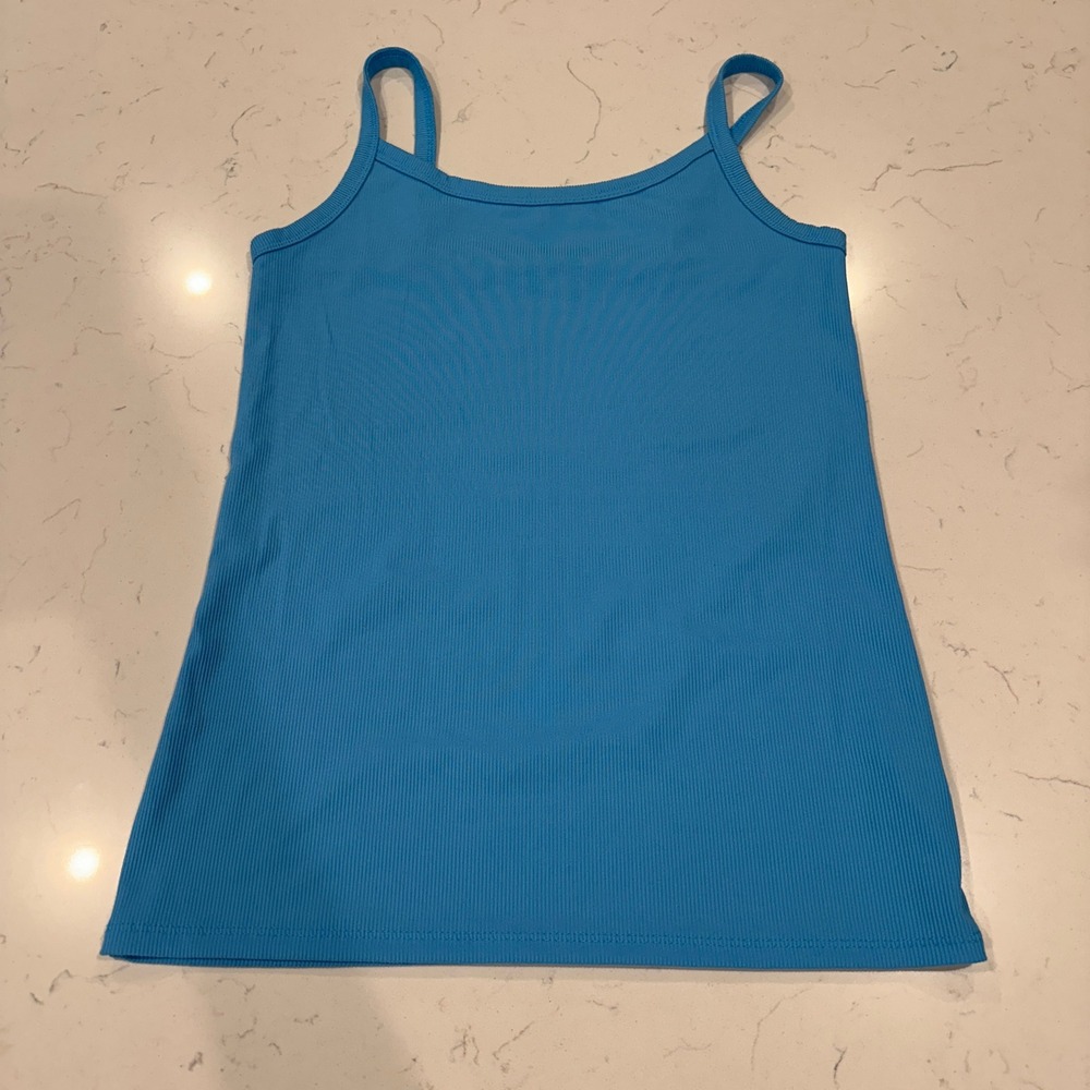 No Boundaries Blue Ribbed Cami Tank Top Spaghetti Strap Large 12-14